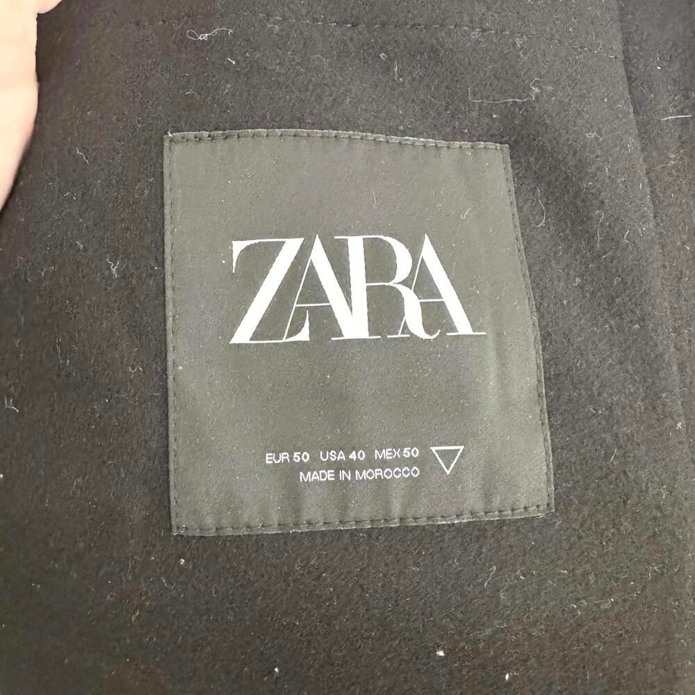 Zara Men Black Wool Blend Blazer Jacket Size US 40 EUR‎ 50 - Picture 4 of 6